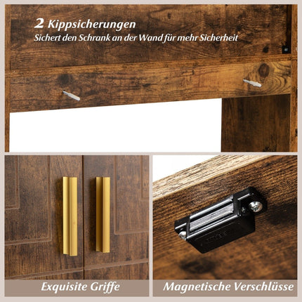 Over-Toilet Storage Cabinet, LED Light, Adjustable Shelves
