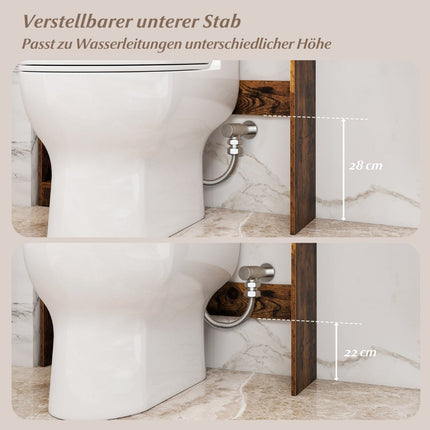 Over-Toilet Storage Cabinet, LED Light, Adjustable Shelves