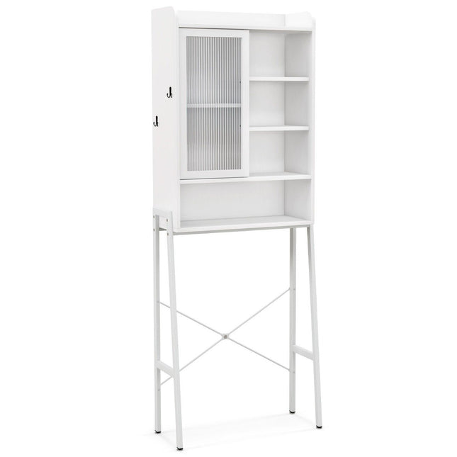 Over-Toilet Storage Cabinet with Sliding Door, Adjustable Shelves