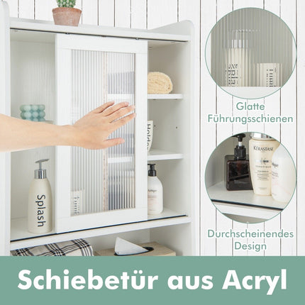 Over-Toilet Storage Cabinet with Sliding Door, Adjustable Shelves