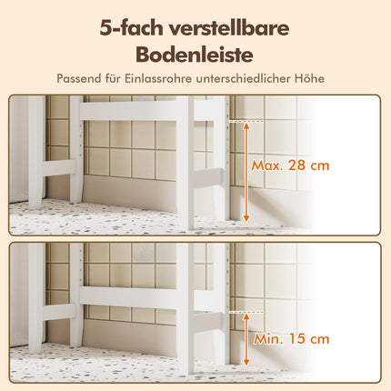Over-Toilet Storage Shelf, 3-Tier, 2 Drawers, White MDF