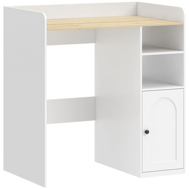 Over-Washer Cabinet with Soft-Close Hinges, White/Natural