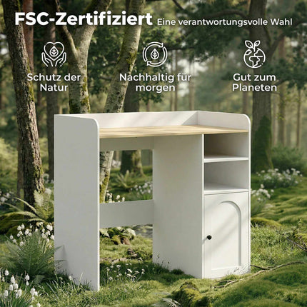 Over-Washer Cabinet with Soft-Close Hinges, White/Natural
