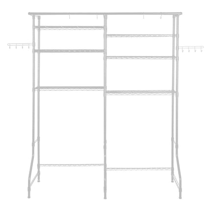 Over Washer Dryer Storage Rack, 6-Tier, Rod and Hooks