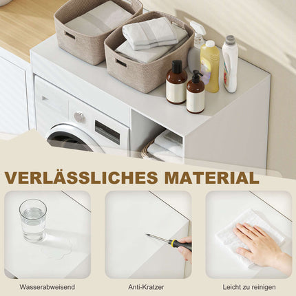 Over-Washer Storage Cabinet, White, Open Shelves