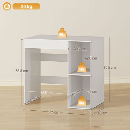 Over-Washer Storage Cabinet, White, Open Shelves