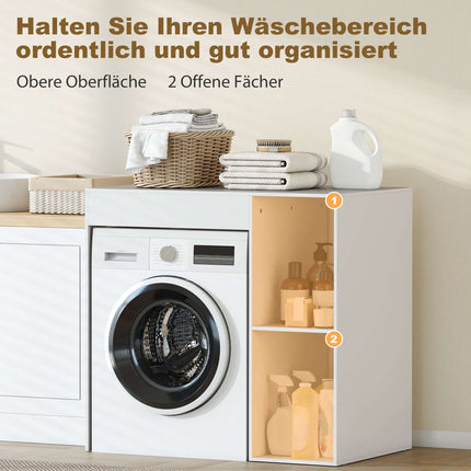 Over-Washer Storage Cabinet, White, Open Shelves