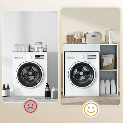 Over-Washer Storage Cabinet, White, Open Shelves