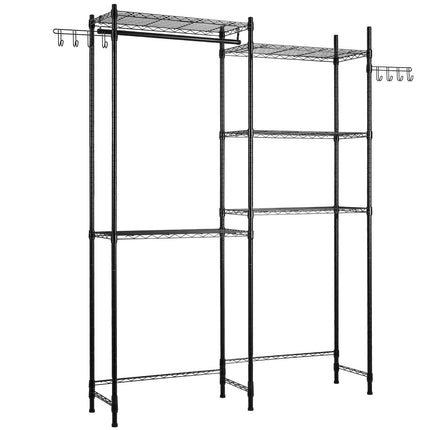 Over Washer and Dryer Shelf, 5-Tier with Rod and Hooks