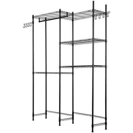 Over Washer and Dryer Shelf, 5-Tier with Rod and Hooks