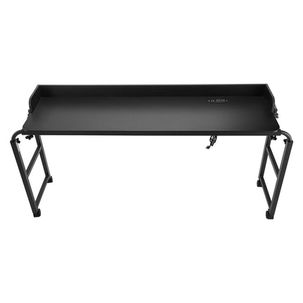 Overbed Table With Wheels, Height Adjustable, Power Outlet