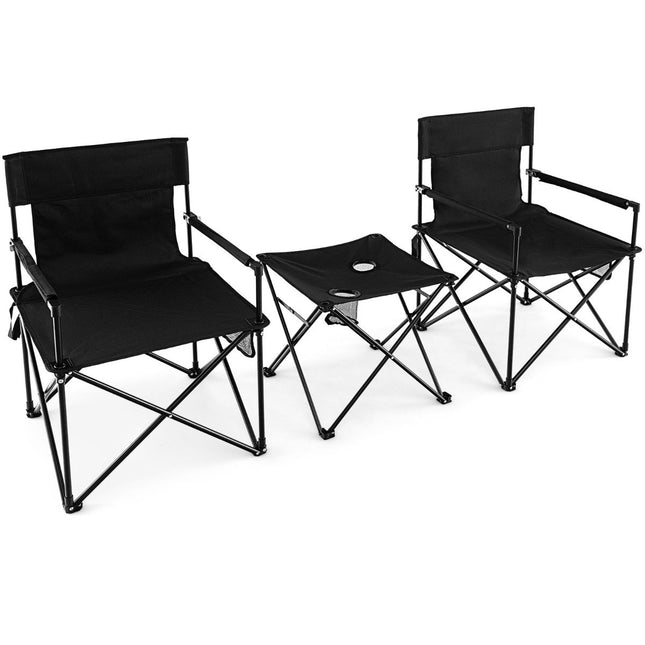 Extra grote kampeerstoelen met tafel, 2 bekerhouders en opbergtas, opvouwbare stoelen