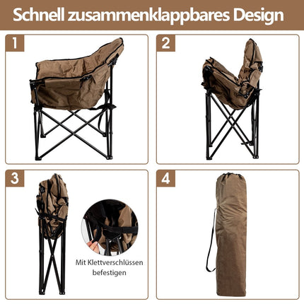 Oversized Folding Camping Chair with Cup Holder & High Back