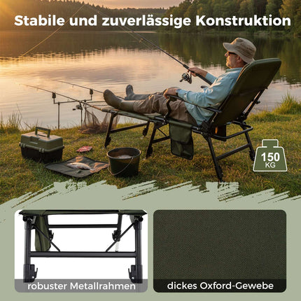 Oversized Folding Camping Chair with Footrest – Green