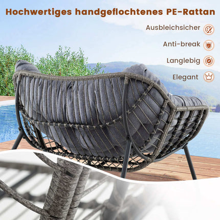 Oversized Gray Rocking Chair with Removable Cushion