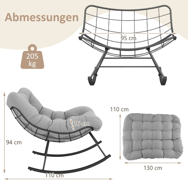 Oversized Indoor/Outdoor Rocking Chair with Cushion