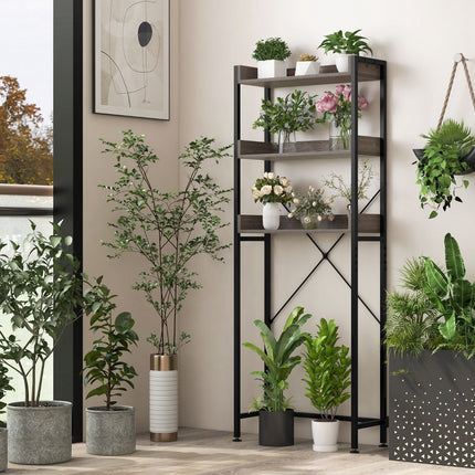 Over-the-Toilet Storage Rack, 3-Shelf, Hooks, Adjustable Bar
