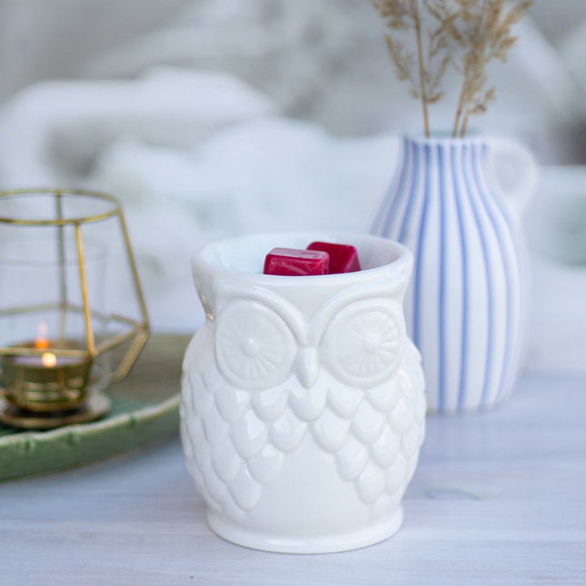 Owl Tealight Scent Lamp – Ceramic Aromatherapy Decor