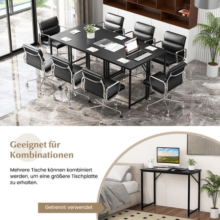 PC table with adjustable foot pads, compact computer desk, 100 x 50 x 77 cm, black