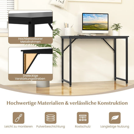 PC table with adjustable foot pads, compact computer desk, 100 x 50 x 77 cm, black