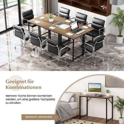 PC table with adjustable foot pads, compact computer desk, 100 x 50 x 77 cm, natural
