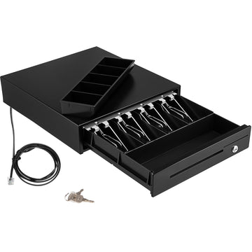 POS Cash Drawer 33 cm, 12V, 4 Bill 5 Coin, RJ11