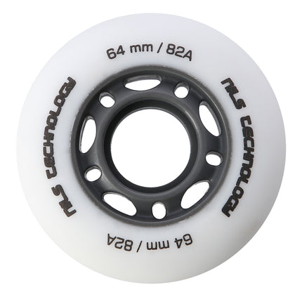 PU 64x24 White Skateboard Wheels, 82A, Set of 4