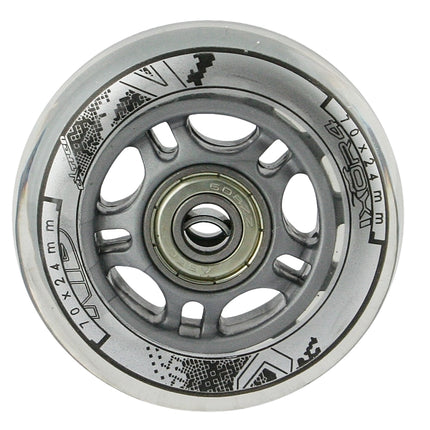 PU 70x24 82A Transparent Wheels (4) + ABEC-7 Bearings (8) Set