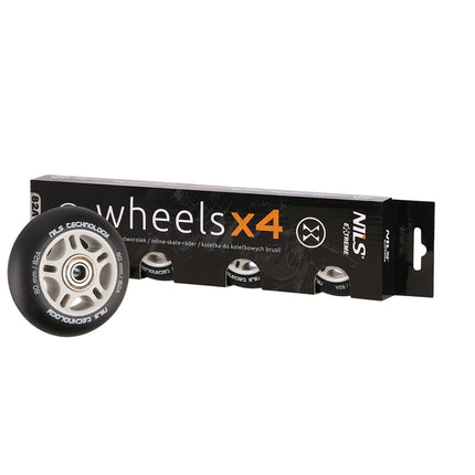 PU 80x24 Black Mat Wheels (4) + ABEC-9 Bearings (8) Set