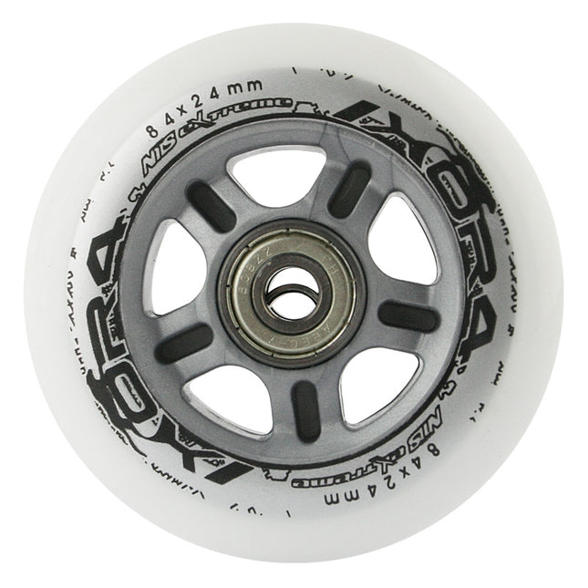 PU 84x24 82A Black Inline Skate Wheels (4 Pack)