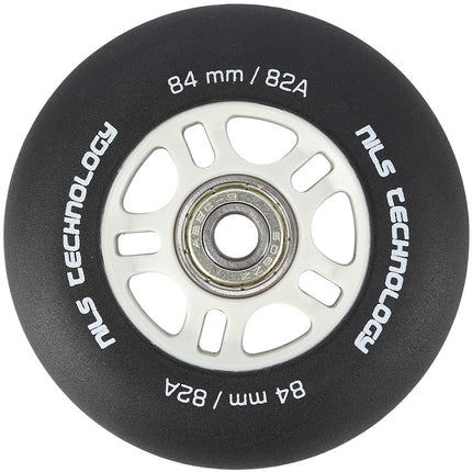 PU 84x24 82A Black Skate Wheels & ABEC-9 Bearings Set
