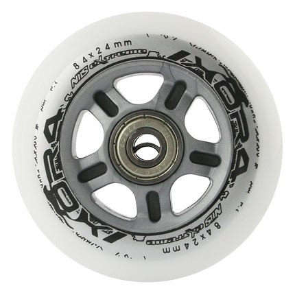 PU 84x24 White Wheels, 82A Hardness, 4 Pack
