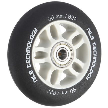 PU 90x24 82A Black Skate Wheels & ABEC-9 Bearings Set