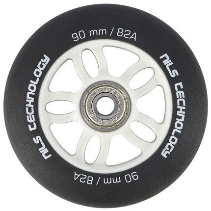 PU 90x24 82A Black Skate Wheels & ABEC-9 Bearings Set