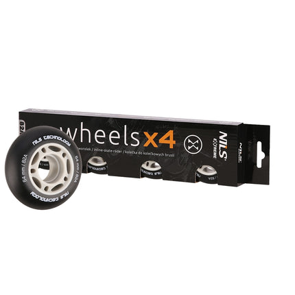 PU Black 82A Wheels, 64x24mm, Set of 4