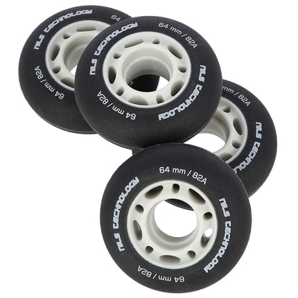 PU Black 82A Wheels, 64x24mm, Set of 4