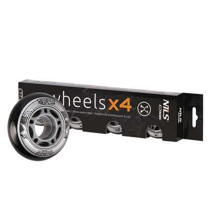 PU Skateboard Wheels 64x24mm 82A Black (Set of 4)