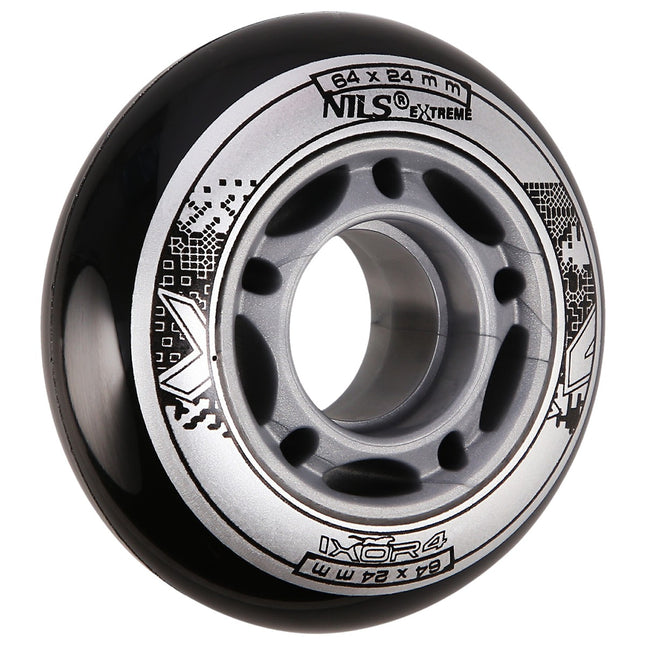 PU Skateboard Wheels 64x24mm 82A Black (Set of 4)
