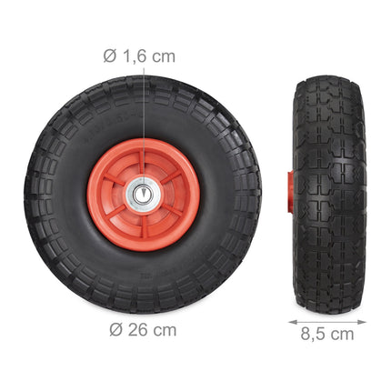 PU Wheelbarrow Tyre Set 4.10/3.50-4, Puncture-Proof