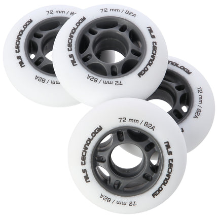 PU Wheels 72x24 White 82A, Set of 4
