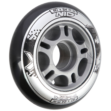 PU Wheels 80x24mm, Black, Set of 4