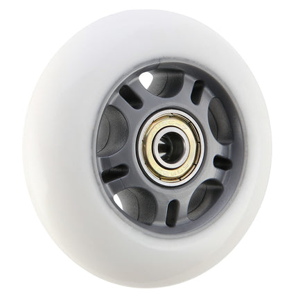 PU Wheels 80x24mm White (4) + ABEC-7 Bearings (8) Set