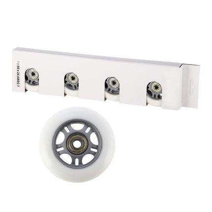 PU Wheels 80x24mm White (4) + ABEC-7 Bearings (8) Set