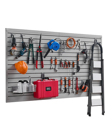 PVC Garage Slatwall Panel 8 x 4 ft, Gray, 8-Pack