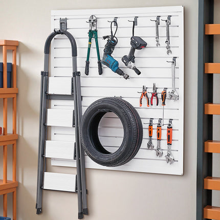 PVC Slatwall Panel 4x4 Ft, Modular Garage Storage Wall
