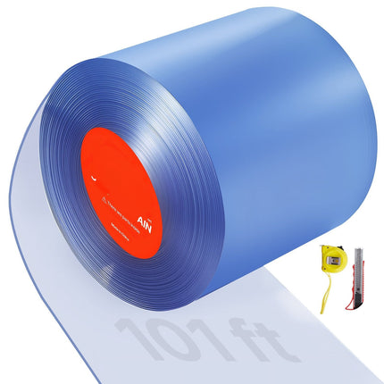 PVC Strip Curtain Roll, Clear 101 Ft x 12 In, 3 mm