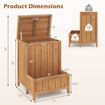 Package Delivery Box With Planter, Acacia Wood Storage