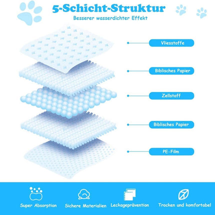 Pack of 100 dog training pads with leak-proof 5-layer design puppy pads 60 x 60 cm