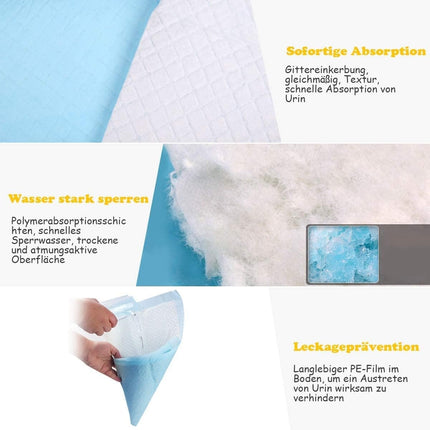 Pack of 100 dog training pads with leak-proof 5-layer design puppy pads 60 x 60 cm