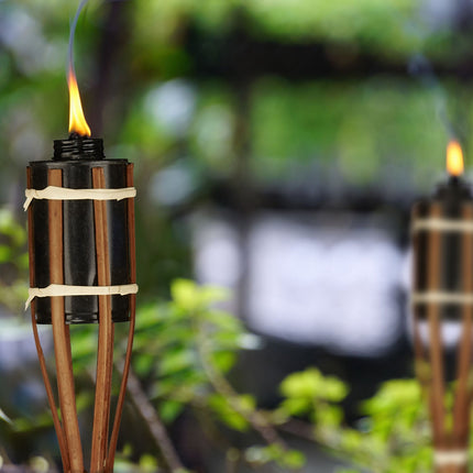 Pack of 10 brown bamboo garden torches